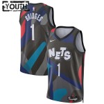 Maillot NBA Brooklyn Nets Mikal Bridges Nike 2023-24 City Edition Noir Swingman - Enfant